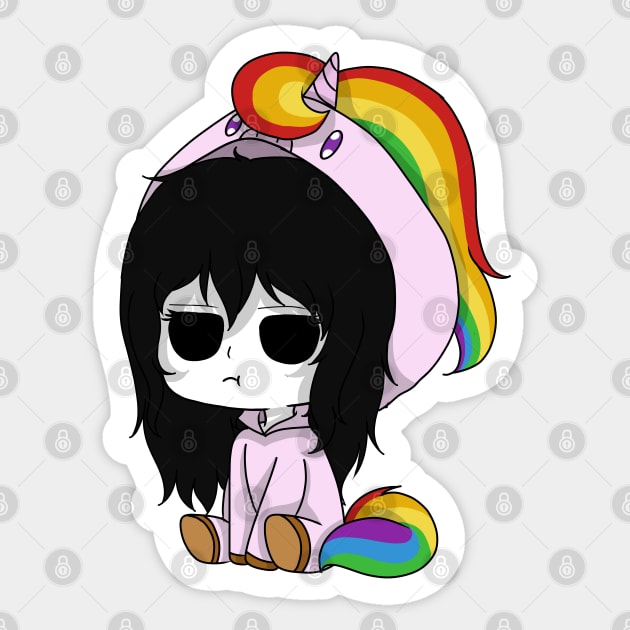 creepypasta unicorn (jane the killer) Sticker by LillyTheChibi